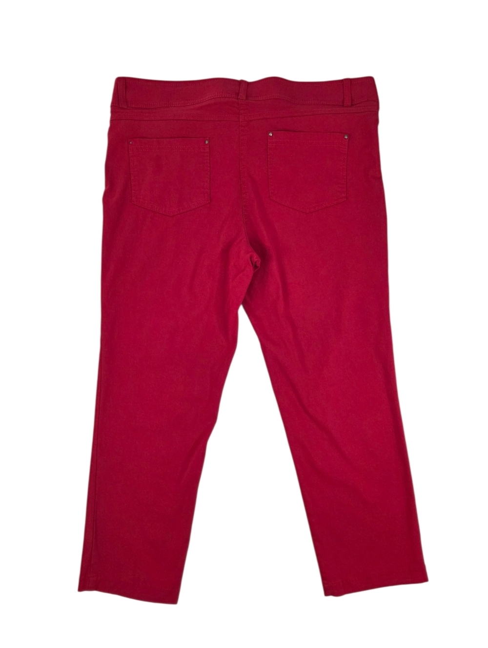 89th + Madison Red Pull-On Stretch Capri Pants Petite 12P Spring Summer Retro - Picture 3 of 6